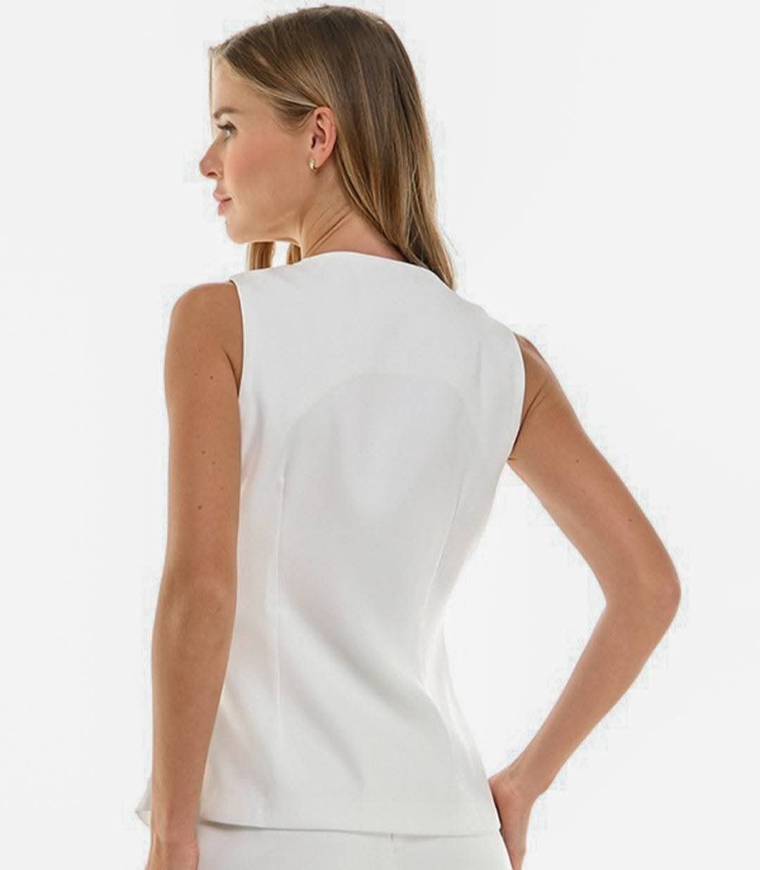 Chaleco blanco moños