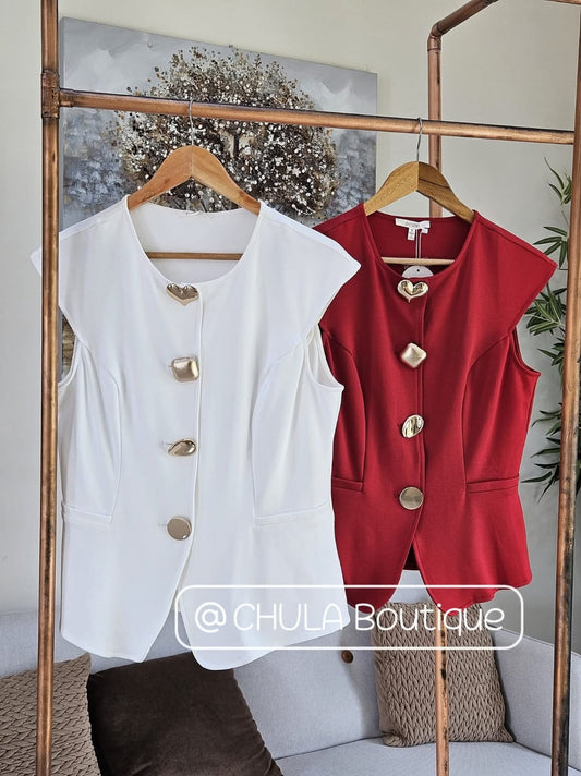 Blusa con botones dorados