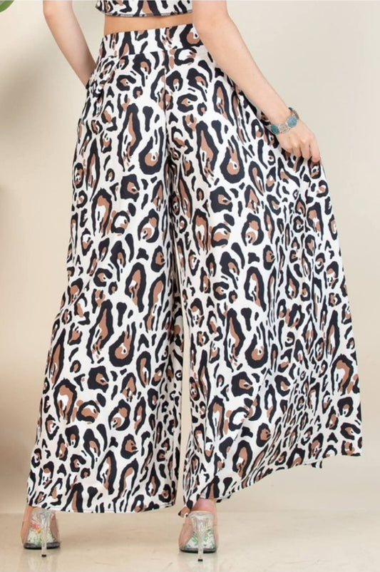 Pantalon amplio animal print
