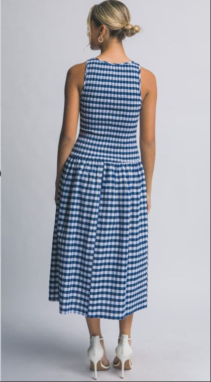 Vestido midi azul