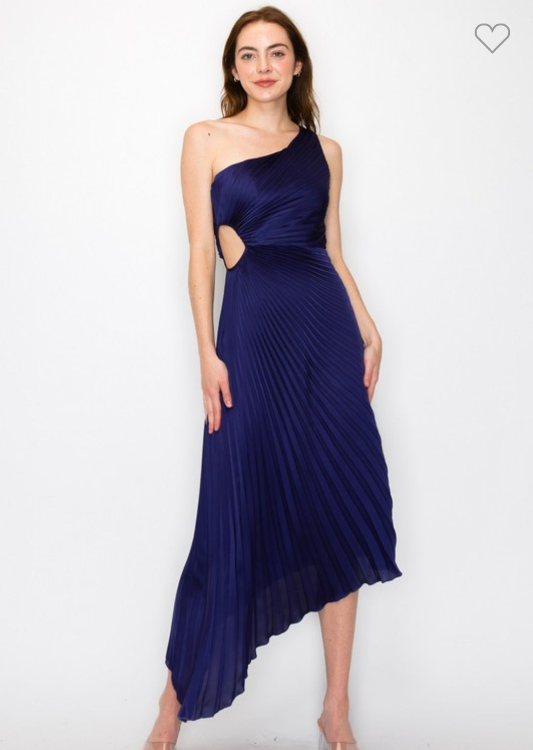 Vestido asímetrico plizado