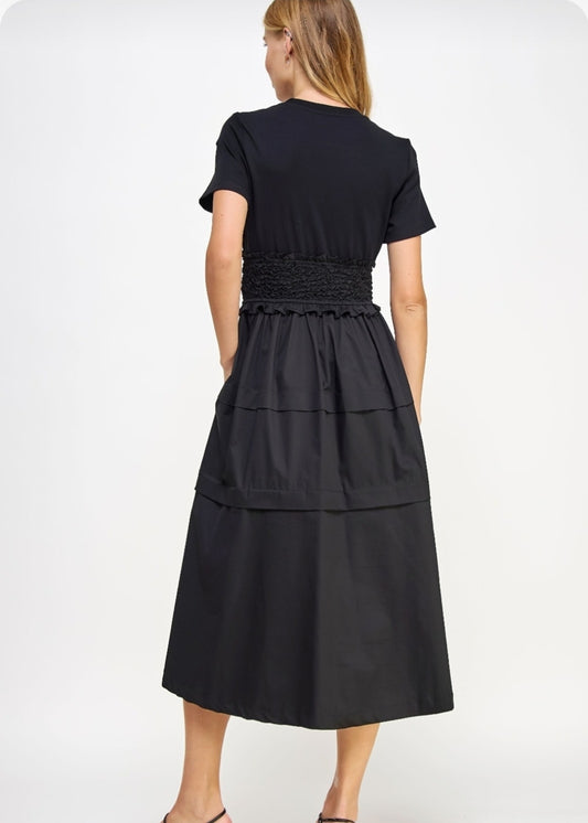 Vestido midi popelina