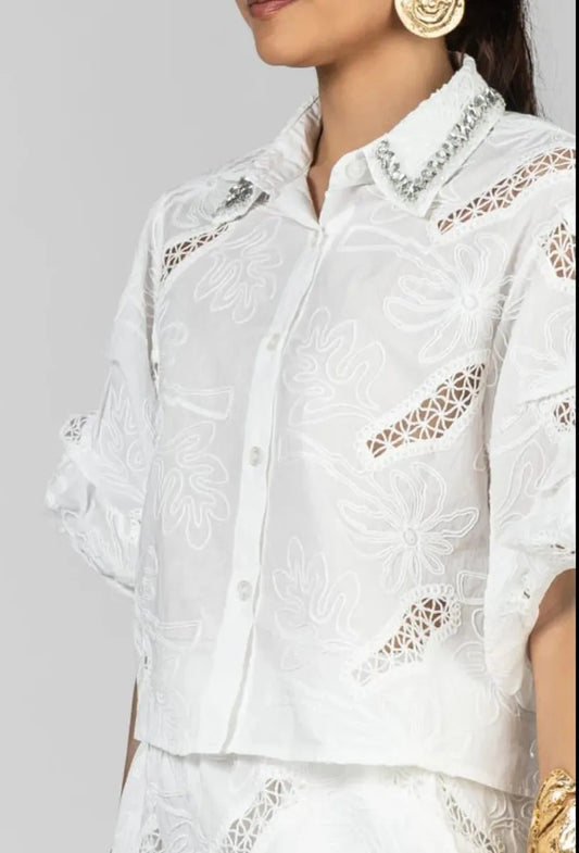 Conjunto crochet con pedrería