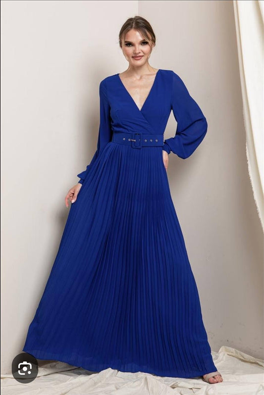 Maxi vestido plizado