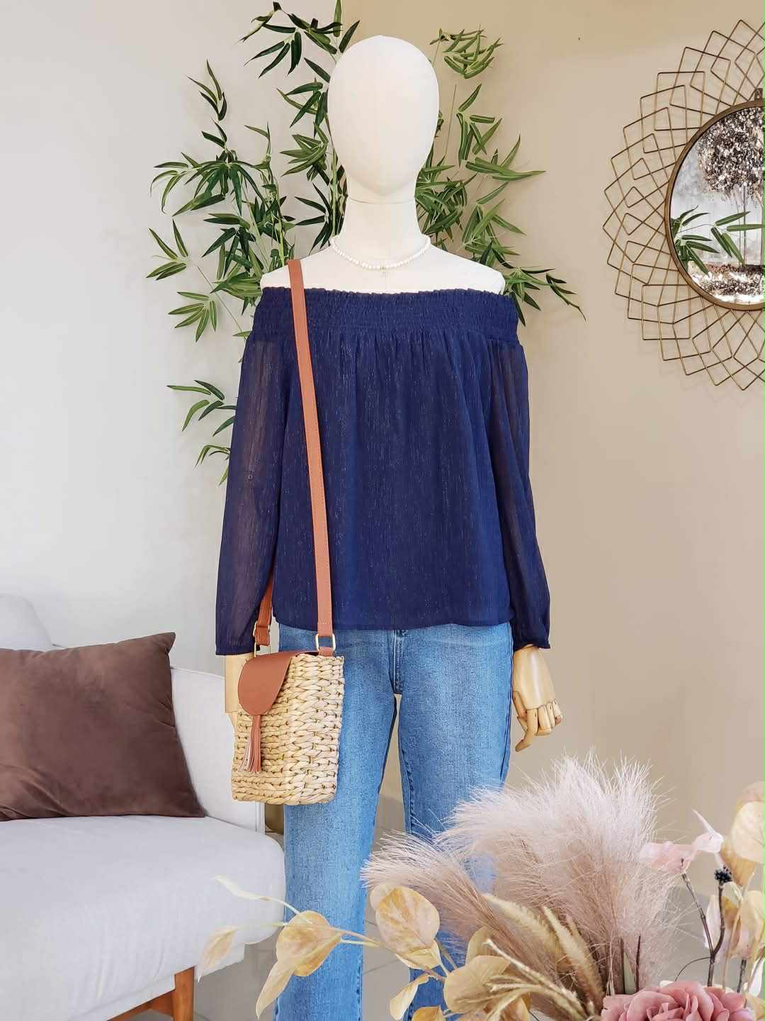 BLUSA AZUL BRILLOS