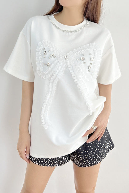 Playera oversize con moño