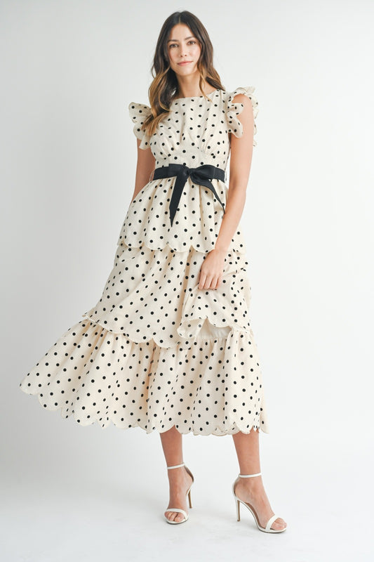 Vestido midi lunares