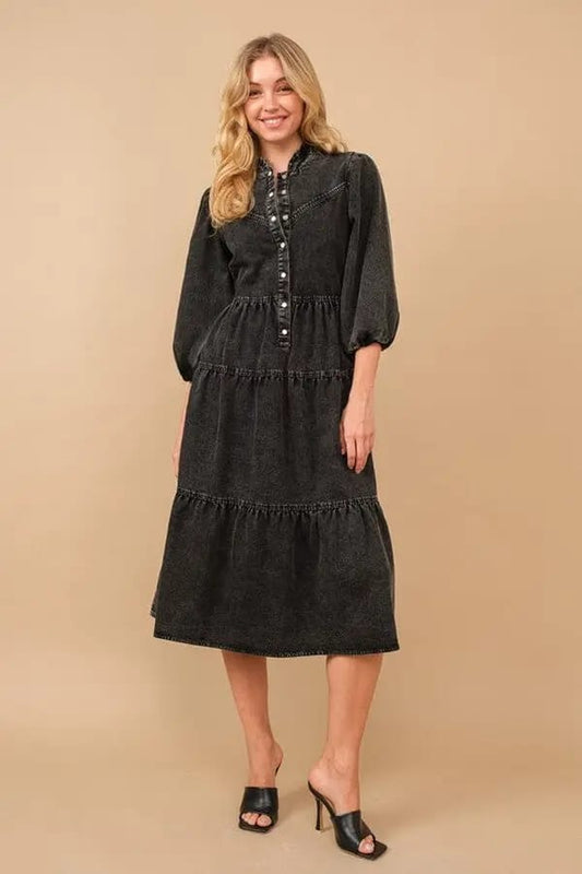Vestido midi mezclilla