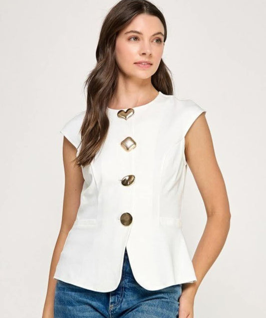 Blusa con botones dorados