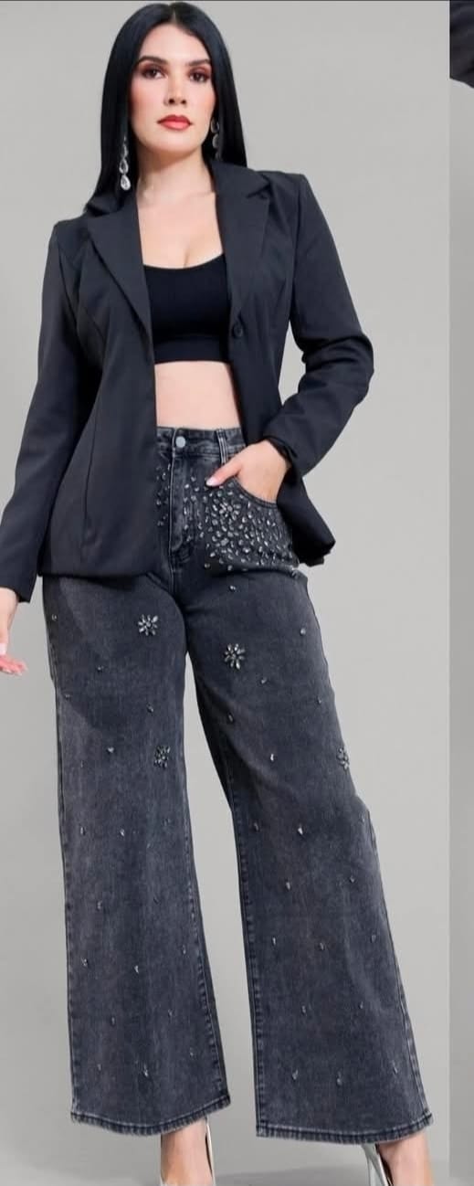 Pantalón mezclilla negro