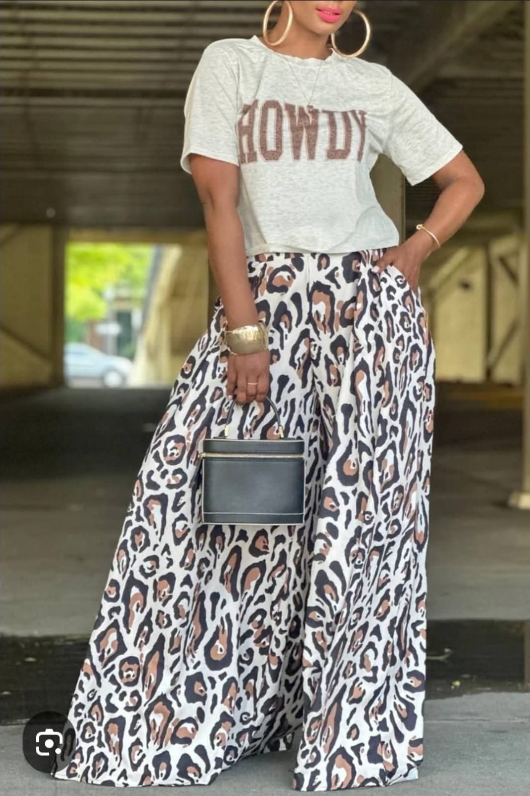 Pantalon amplio animal print