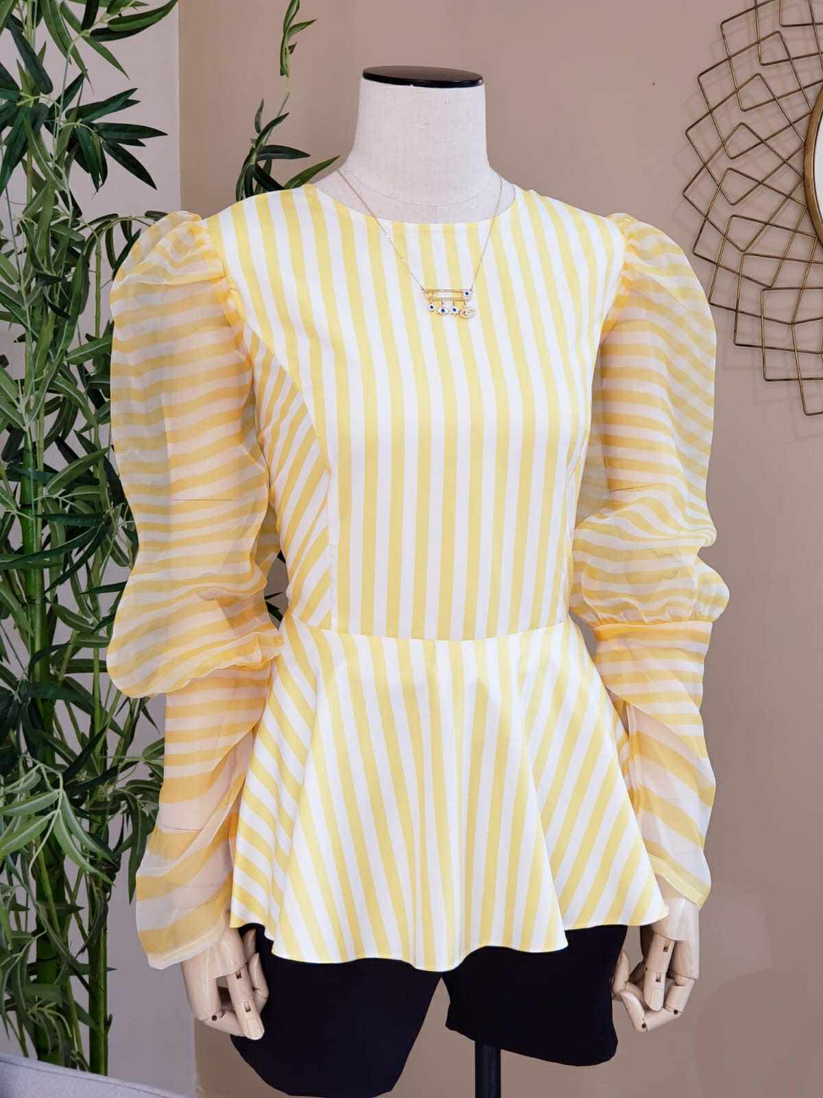 BLUSA RAYAS AMARILLA