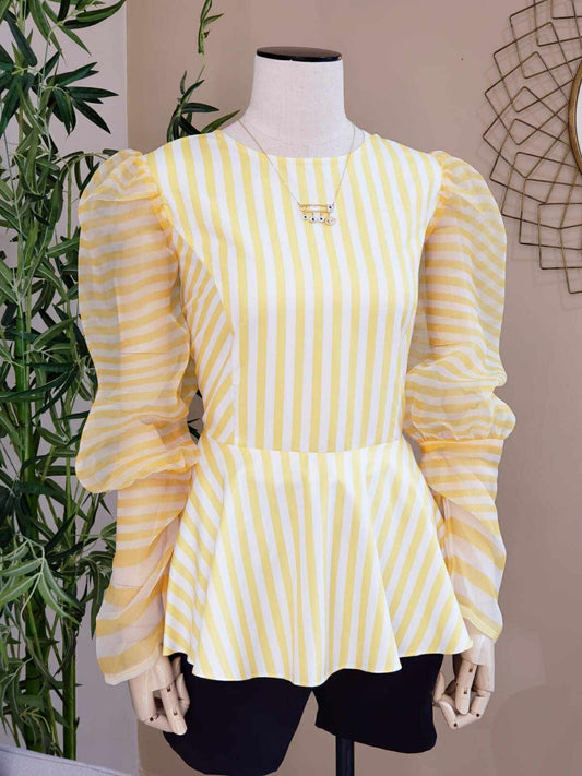 BLUSA RAYAS AMARILLA