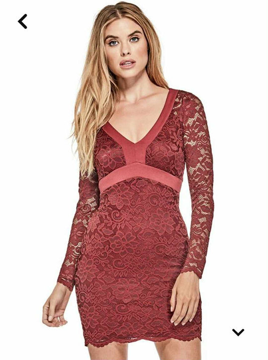 VESTIDO ENCAJE MANGA LARGA