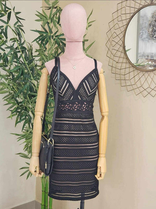 VESTIDO NEGRO ENCAJE TIRANTES