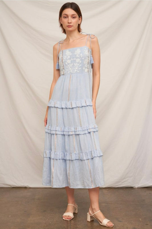 Vestido midi azul