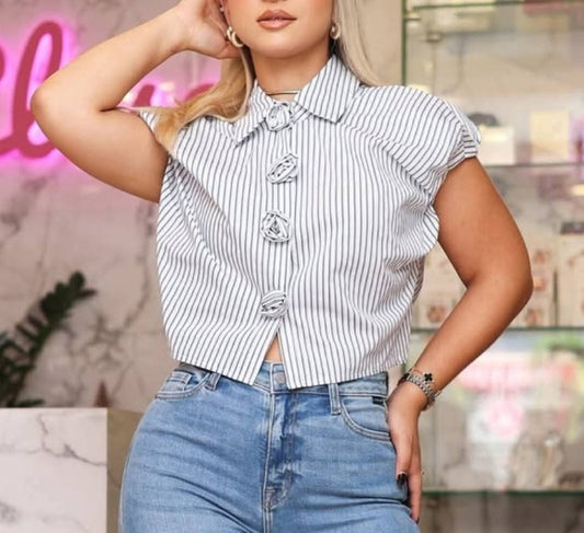 Blusa rayas azul