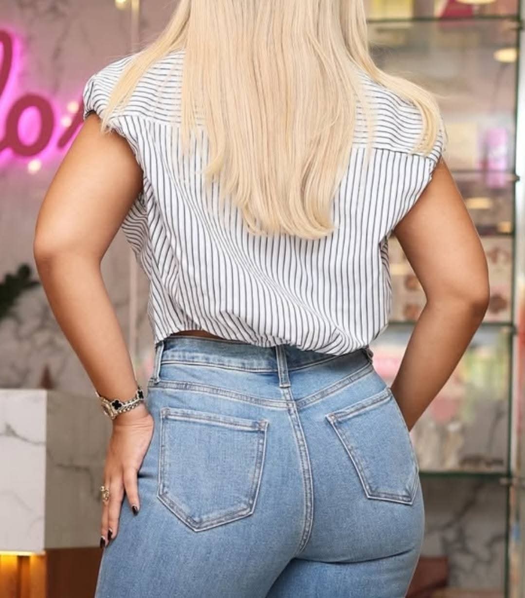 Blusa rayas azul